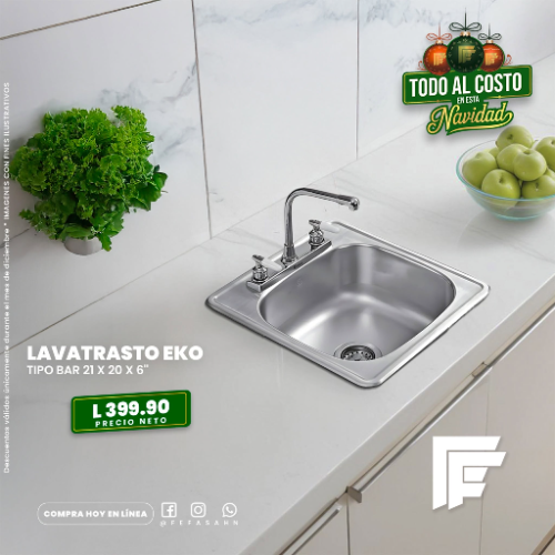 LAVATRASTO EKO TIPO BAR 21X20X6" C/ACCESORIOS