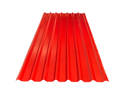LAMINA ALUZINC CALIBRE 26 8 CRESTAS COLOR ROJO 10 PIES