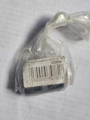 NIPLE GALVANIZADO 1/2"X1.1/2" T/R HG C40