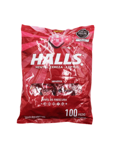 Halls Cereza Bolsa x 100 und