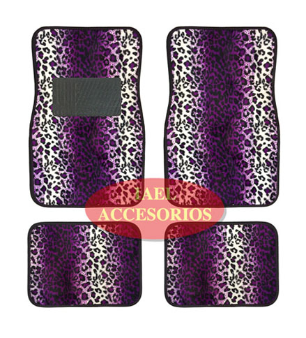 CF-900LP Jgo. cubre alfombra felpa 4 piezas leopardo violeta