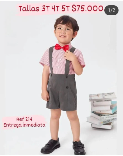 CJ SHORT GRIS TIRANTAS - CAMISA ROJA RAYA