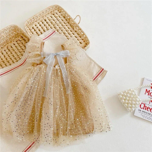 VESTIDO DORADO BATOLA LENTEJUELA