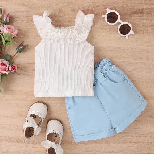 CJ SHORT AZUL BLUSA BLANCA