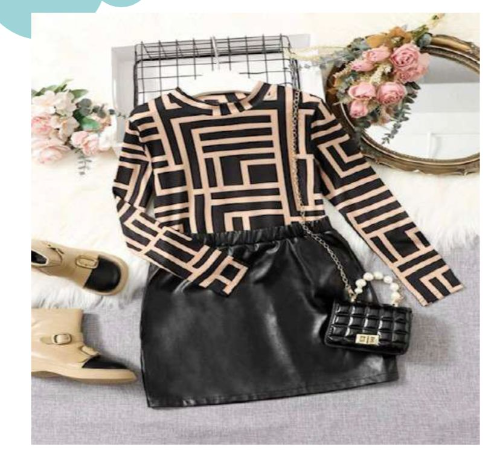 VESTIDO ESTAMPADO FALDA NEGRA