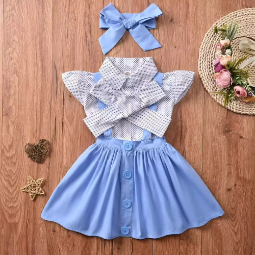 CJ JARDINERA AZUL - CAMISA PUNTOS