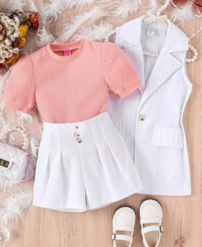 CJ 3 PCS CHAQUETA Y SHORT BLANCO