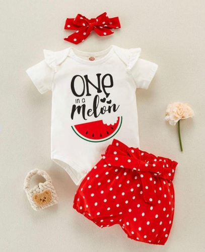 SJ ENTERIZOS SANDIA - SHORT ROJO PUNTOS BLANCOS