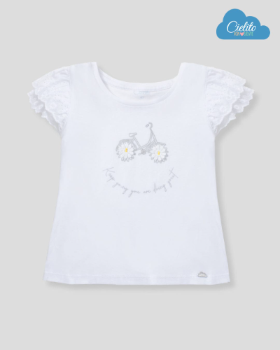 CAMISETA BLANCA BICICLETA