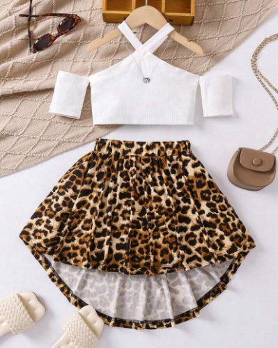 CJ FALDA ANIMAL PRINT COLA/TOP BLANCO