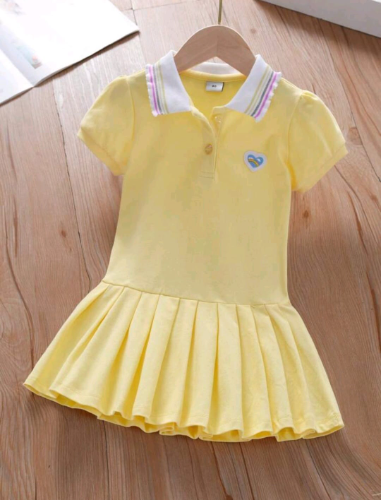 VESTIDO POLO AMARILLO CUELLO BLANCO