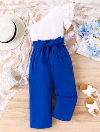CJ BLUSA BLANCA PANTALÓN AZUL CLASICC