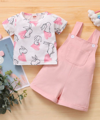 JARDINERA ROSA SLIM - CAMISETA CONEJO