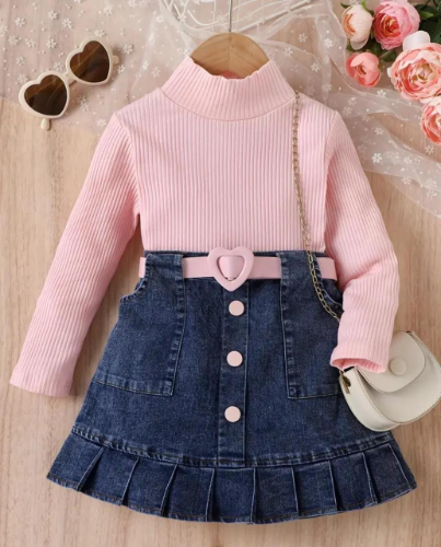CJ FALDA JEAN/BUSO ROSA CORREA