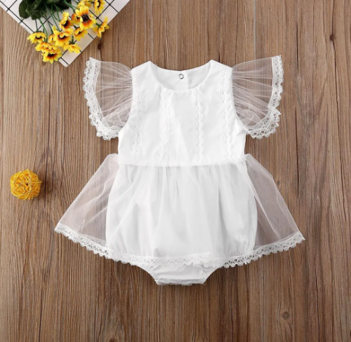 BODY VESTIDO BLANCO TULL MANGAS