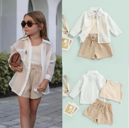CJ SHORT BEIGE TOP / CAMISA TRASPARENTE