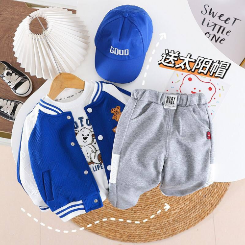 CJ *4 PIEZAS NIÑO AZUL SUDADERA