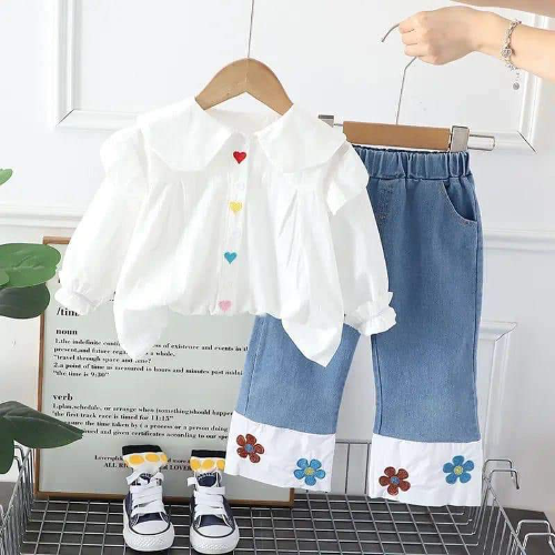 CJ JEAN BOTA FLORES /CAMISA ELEGANTE BLANCA