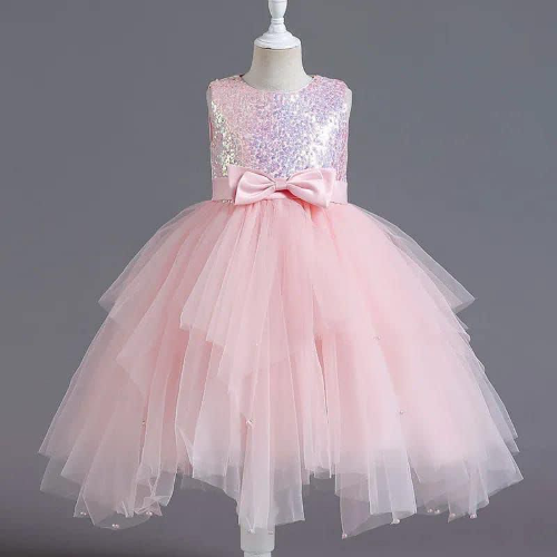 VESTIDO ROSA PICOS MOÑO