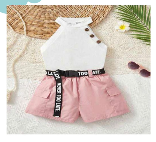 SHORT ROSA -CORREA Y BLUSA