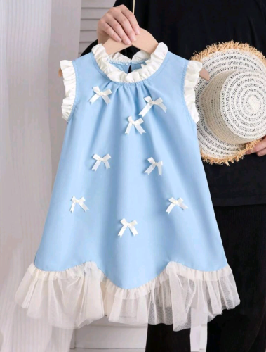 VESTIDO AZUL CELESTE LAZOS