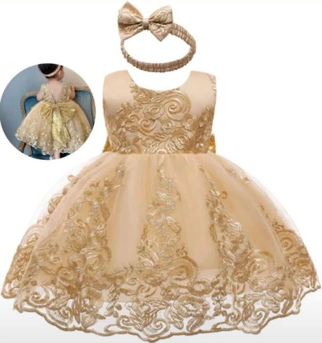 VESTIDO DORADO ELEGANTE FIESTA
