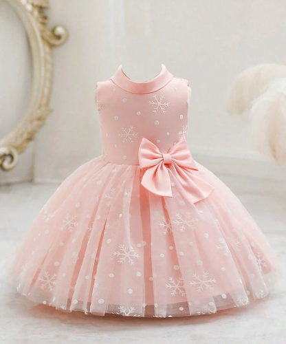 VESTIDO ROSADO COPOS DE NIEVE