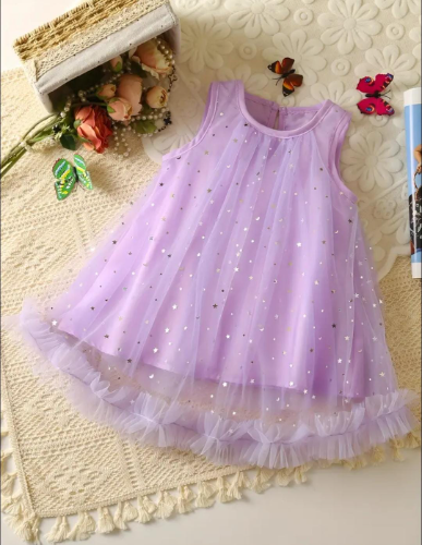 VESTIDO, BLANCO LILA Y PALO DE ROSA