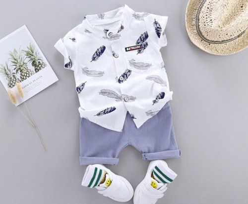 CJ SHORT GRIS CAMISA PLUMAS