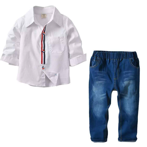 PANTALON JEAN-CAMISA ML BLANCA
