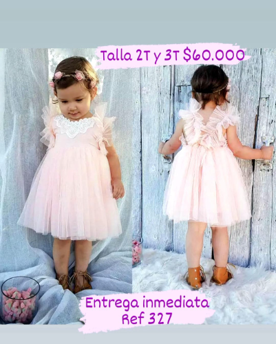 VESTIDO TULL ROSA MARIPOSA