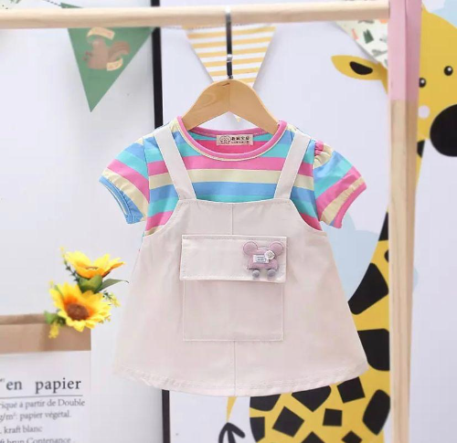 VESTIDO TIPO BRAGA BEIGE  - CAMISETA COLORES