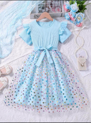 VESTIDO AZUL CIELO PUNTOS