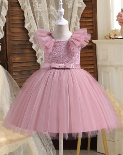VESTIDO PALO DE ROSA MOÑO