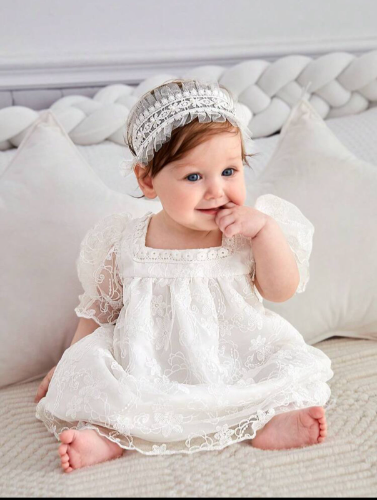 VESTIDO BB MANGA INFLADA CUELLO CUADRADO