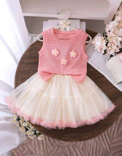 CJ DE TUTU BEIGE BL TEJIDA ROSA FLOR