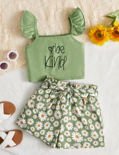 CJ SHORT VERDE FLORES BLUSA BE KIND