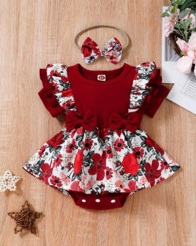 BODY VESTIDO VINO TINTO FLORES
