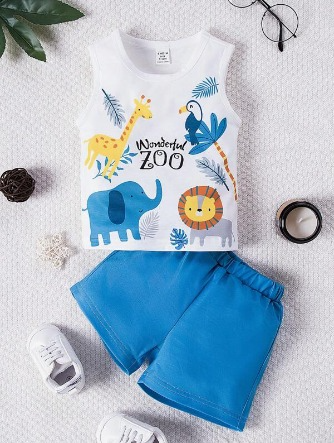 CJ ZOO SHORT AZUL  CAMISILLA ANIMALES