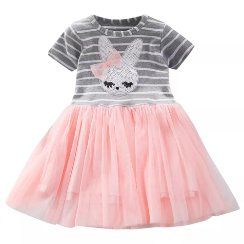 VESTIDO SENCILLO CONEJO TULL ROSA