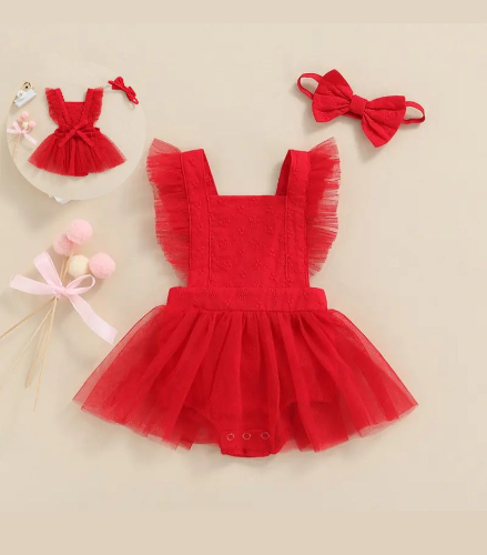 BODY VESTIDO ROJO TULL