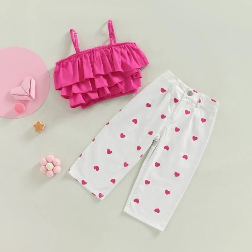 CJ PANTALÓN CORAZONES TOP FUCSIA