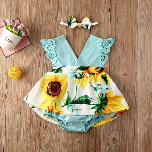 ASOLEADOR VESTIDO AZUL GIRASOLES