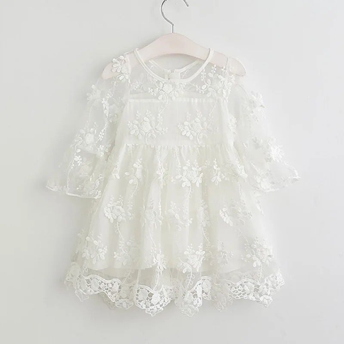 VESTIDO BLANCO ENCAJE ML