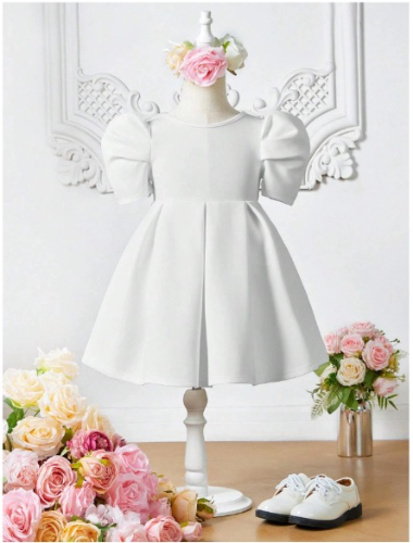 VESTIDO BLANCO LISO  HOMBRO ANCHO