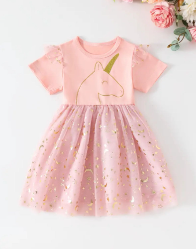 VESTIDO ROSA UNICORNIO