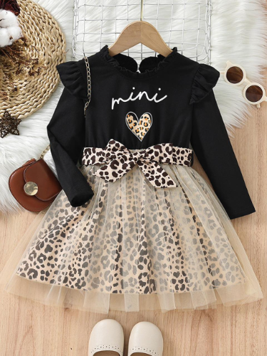 VESTIDO  MINI NEGRO FALDA ANIMAL PRINT
