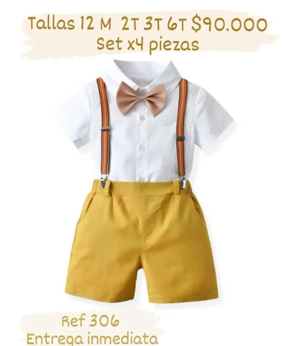 CJ SHORT MOSTAZA -CAMISA BLANCA -TIRANTAS