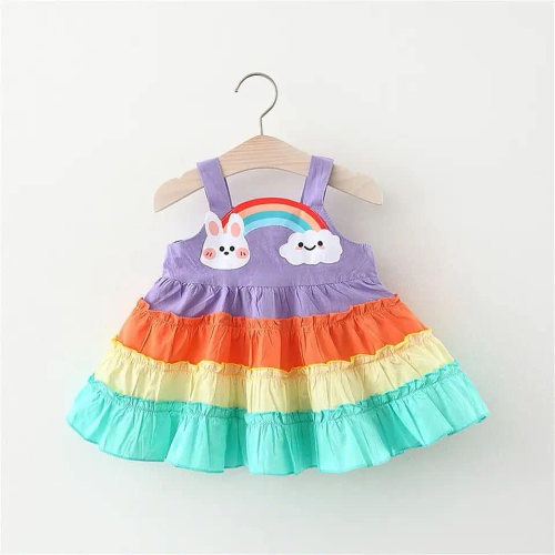 VESTIDO ARCOIRIS LILA COLORES