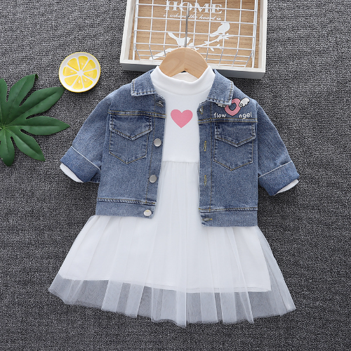 VESTIDO BLANCO CORAZON TUTU /CHAQUETA JEAN